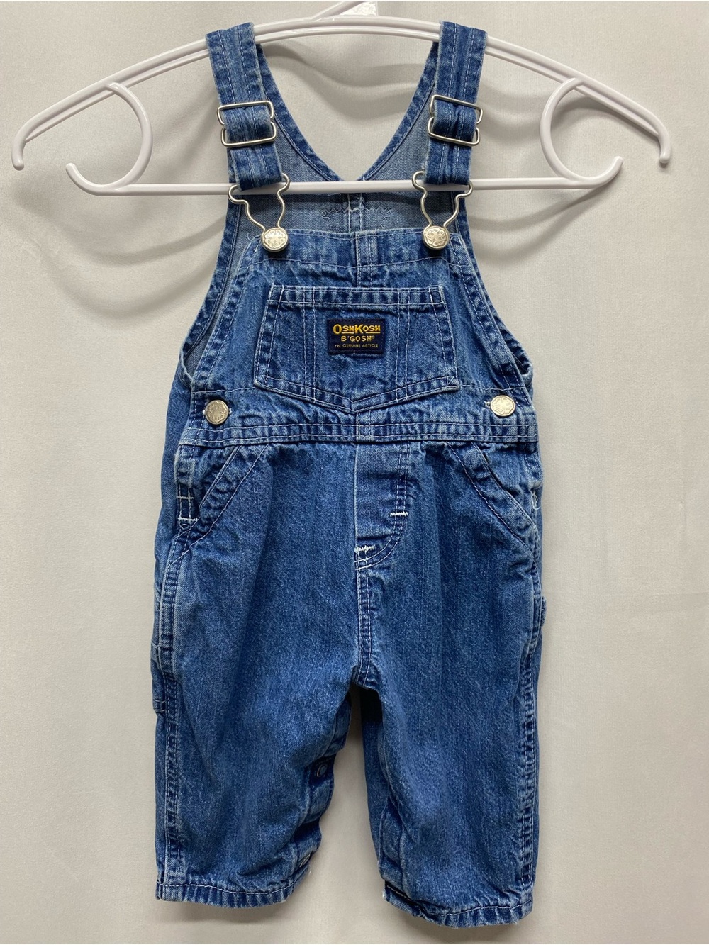 vintage Oshkosh B'gosh vestbak baby boys overalls bibs size large 6-9 months Y2K